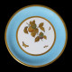 Set of 12 porcelain plates with a blue rim and gold decor, Minton, 1890