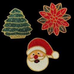 Beaded coaster Poinsettia