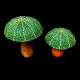 Large Wooden Mushroom green beaded