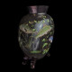 Vase Art Déco en verre émaillé, décor de carpes, Moser, fin XIXe