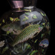Art Nouveau enameled glass vase decorated with carps, Moser manufactory, late 19th century