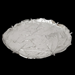 Silver Round Plate Maple Leaf