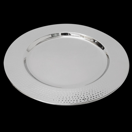 Hammered silver charger plate