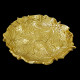 Round golden bread plate maple leaf