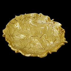 Assiette à pain ronde doré Feuille d'érable