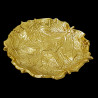 Round golden bread plate maple leaf