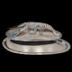 Silverplated metal serving dish with large lobster by Franco Lapini, circa 1970