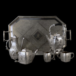 Fine Late 19th-Century Indian-Inspired Silver-Plated Tea & Coffee Service