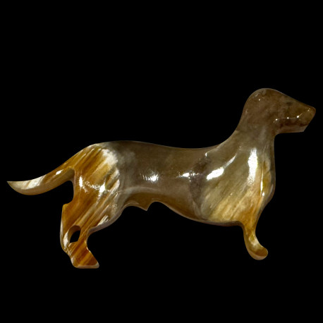 Porte couteau chien corne