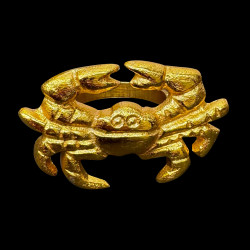 Ronde serviette doré Crabe