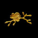Ronde serviette doré Fleur