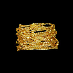 Ronde serviette doré Cordage perlé