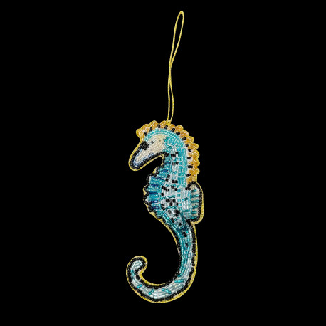 Hippocampe bleu perlé
