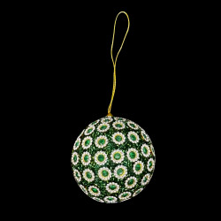 Green Beaded Ball Treasure Christmas Time