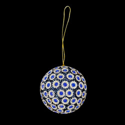 Boule perlée bleu Trésor Christmas Time