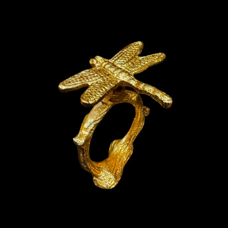 Gold dragonfly napkin ring