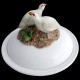 White partridges - dish deep plate 