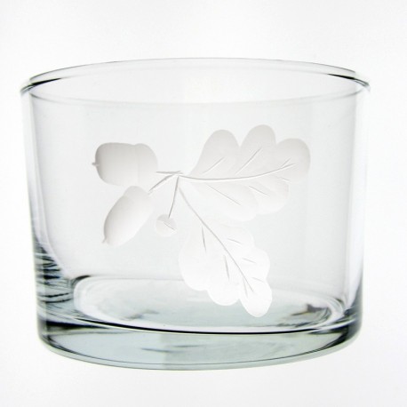 Verre droit bas Feuille de chêne 120 ml H 6 cm D 8,5 cm