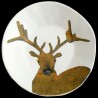 Majolica deer soup plate