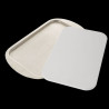 Silver-plated tray with corian cutting board