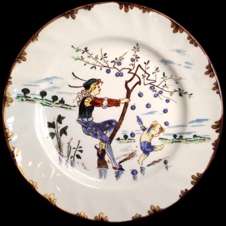 Dessert plate "Le Parisien" 19th century Creil