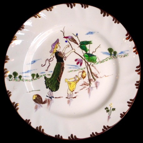 Dessert plate "Le Parisien" 19th century Creil