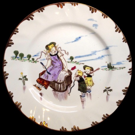 Dessert plate "Le Parisien" 19th century Creil