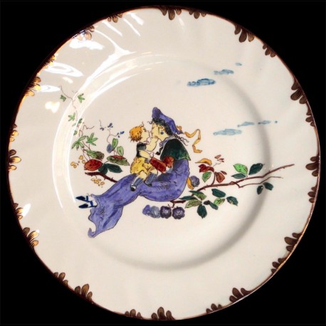 Dessert plate "Le Parisien" 19th century Creil