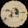 Dinner plate "Le Parisien" 19th century Creil Walnuts