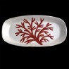 Majolica gorgonian coral long oval dish