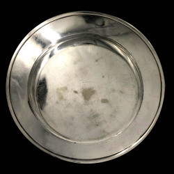 Plat de présentation 35 cm CGT  paquebot Normandie design Luc Lanel 1ère classe métal argenté