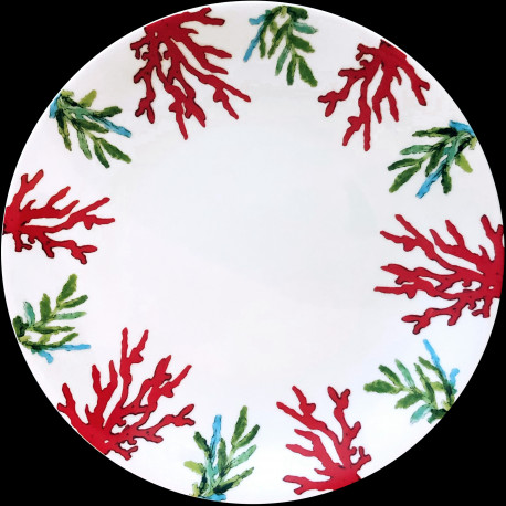 Assiette de table porcelaine Corail