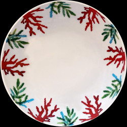 Porcelain deep plate Red Coral