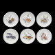 12 dinner plates shellfishes "Grands Crustacés", Gien earthenware, 1961