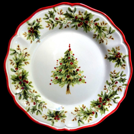 Majolica Tree dinner plate Red nose