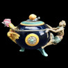 Minton Majolica Teapot "Cockerel & Monkey"