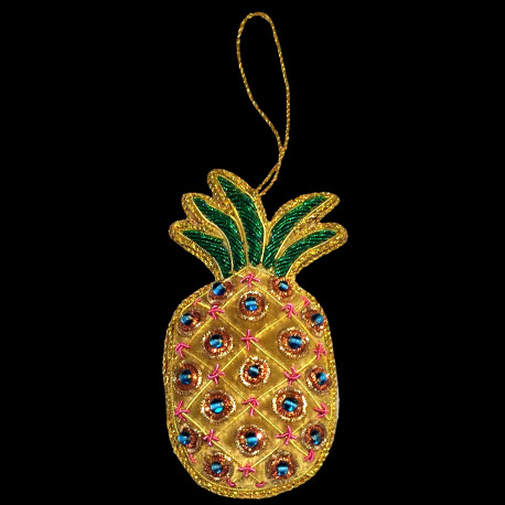 Ananas jaune brodé