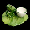 Majolica frog egg cup