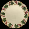 Majolica ivory and red fruits dinner plate "George Sand"