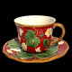 Majolica red breakfast cup and saucer "George Sand"