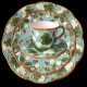 Majolica turquoise desert plate "Georges Sand"