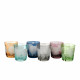 6 Verres droits motif fleurs couleurs assorties