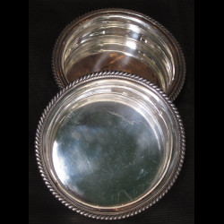 Pair silver coaster XIHth replated