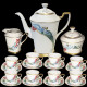 Service café 8 tasses sstasse cafetière pot sucrier porcelaine Dali N° 520