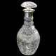Carafe roud cut crystal with sterling 