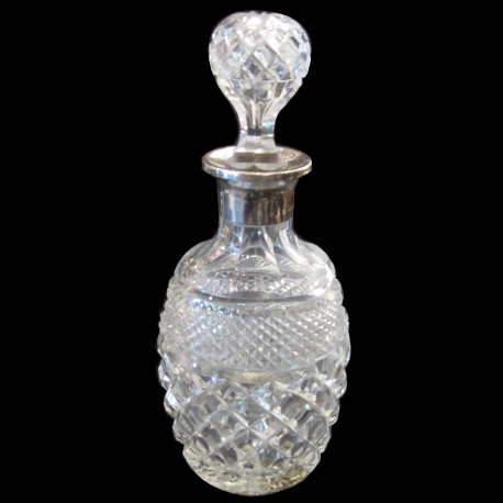 oval carage cut crystal and sterlin XIXth