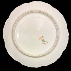 10 assiettes avec plat poissons fond mer bleu turquoise Limoges XIXe