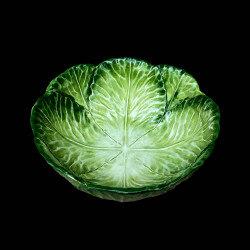 Majolica green cabbage bowl