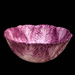 Majolica green cabbage salad bowl