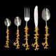 Coral spoon gilt with fine gold pewter